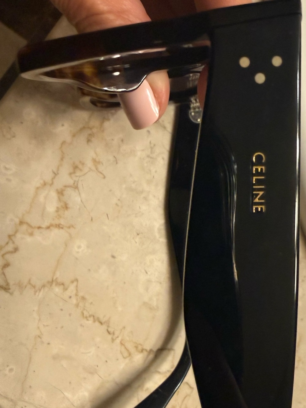 Celine Black and Tortoiseshell Square Sunglasses - Picture 6 of 9